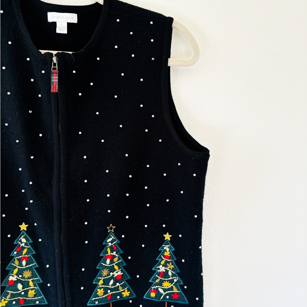 Wool Christmas Zip-Up Vest